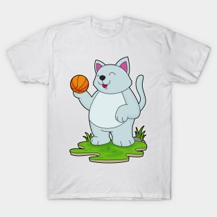 Cat as Basketball player with Basketball T-Shirt